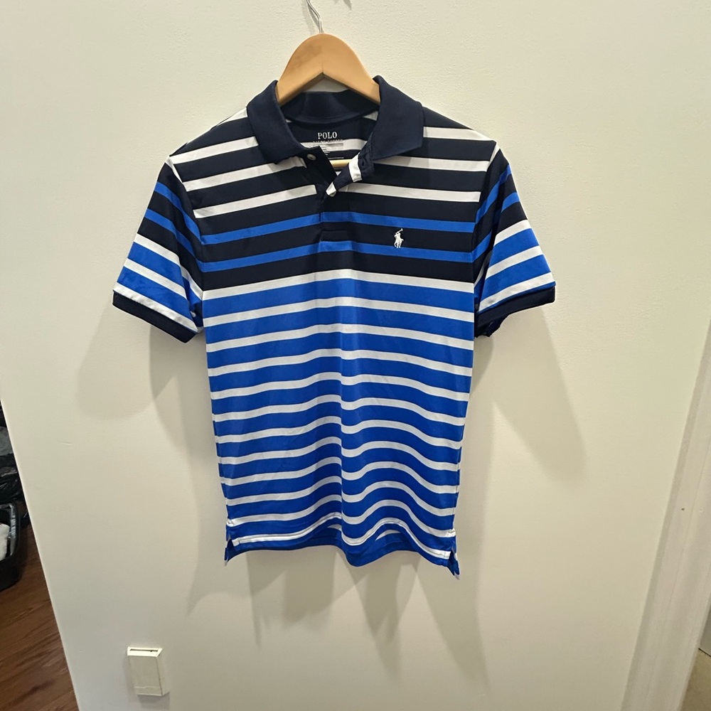 Polo by Ralph Lauren Men's Navy and White Striped Polo